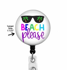 Retractable Badge ID Reel for the Beach Lover, Stethoscope Tag, Name Clip, 755L