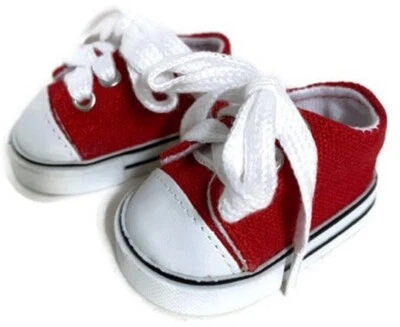 DORI'S DOLL BOUTIQUE Red Low Top Sneakers Tennis Shoes for 18 inch Doll Clothes Girl Boy