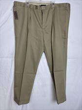 Dockers No Iron Cotton Khaki Pleated Cuffed D4 Relaxed Fit Dress Pant 48x30