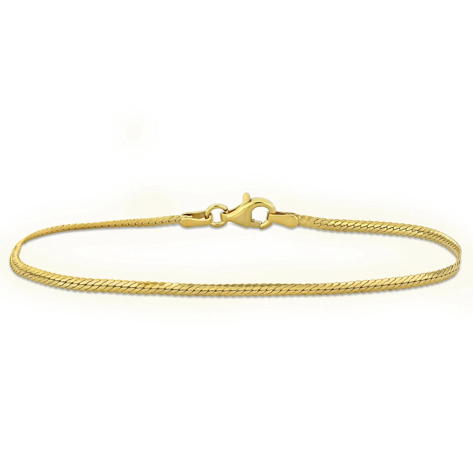 Brazalete de cadena de espiga de 2 mm enchapado en amarillo Amour - 9 pulgadas