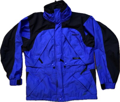 Marmot Gore Tex Jacket Men's M Blue Full Zip Parka Outdoors