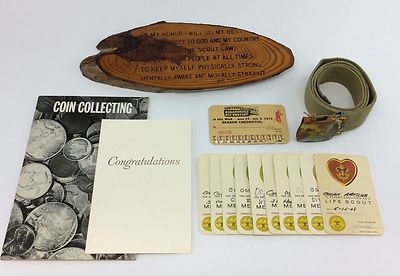BOY SCOUT Vintage Lot OATH PLAQUE Merit Badges S. CALIFORNIA EXPOSITION TICKET