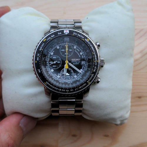 Seiko Pilot's Flight Alarm Chronograph SNA411 SNA411P1 SNA411P Men's Watch  New 29665131362 | eBay