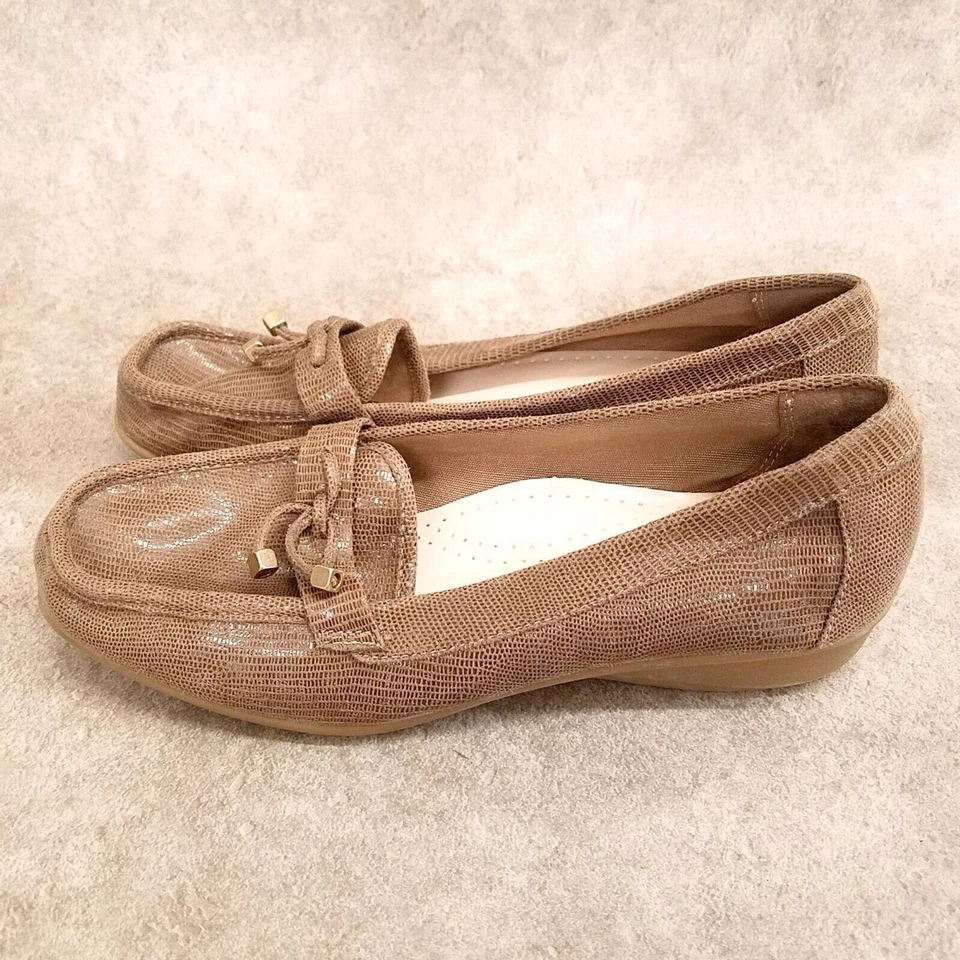 Mocassim Karen Scott Feminino Philiss Tamanho 9 Bronzeado Salto Cunha Baixo - Imagem 4 de 4