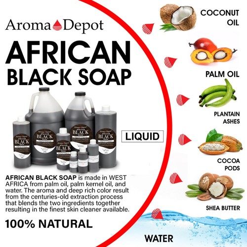 Raw African Black Soap Liquid Soap Natural Pure Bath Hair Face Wash Wholesale - Picture 13 of 47