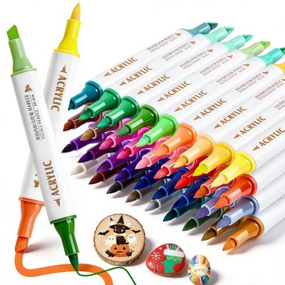72 Colors Acrylic Paint Markers, 36 Pack Dual Tip Chisel & Fine Permanent Art...