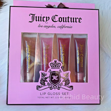 New 4PC Juicy Couture High Shine Lip Gloss Gift Set~Full Size~Limited Edition