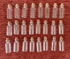 GLASS MINI BOTTLES WITH CORK - 24 PIECES