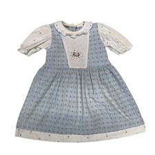 Vintage OshKosh B'Gosh Dress Girls 6 Blue Flowers Cottagecore Classic USA Made