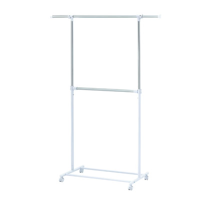 Heavy Clothes Hanger Adjustable Height Rolling Garment Rack Metal...