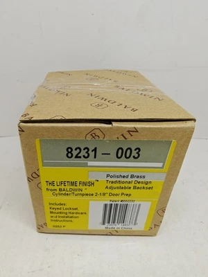 Baldwin Estate 8231.003 Low Profile Traditional Single Cylinder Deadbolt in...