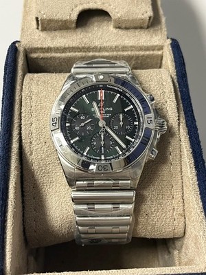 BREITLING AB0134101L2A1 CHRONOMAT B01 GREEN SS BRACELET 42MM