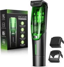 Men's Beard Trimmer All-In-One Vacuum Groomer with 20 Adjustable Length Settings