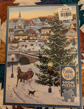 Cobble Hill Village Tree Jigsaw Puzzle 500 Piece Christmas Winter Holiday NEW
