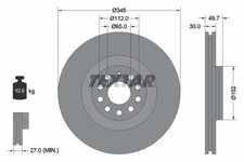BREMSSCHEIBE FÜR AUDI A3 SPORTBACK (8PA), AUDI A3 (8P1) - TEXTAR 92120605