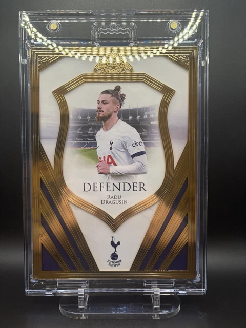 2023-2024 Futera Tottenham Hotspur Radu Dragusin 01/06 24kt Gold Frame