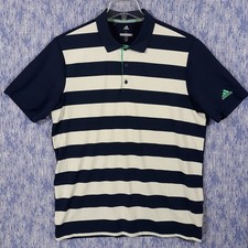 Adidas Golf Polo Shirt Mens Large Performance Stretch Wick Blue Preppy