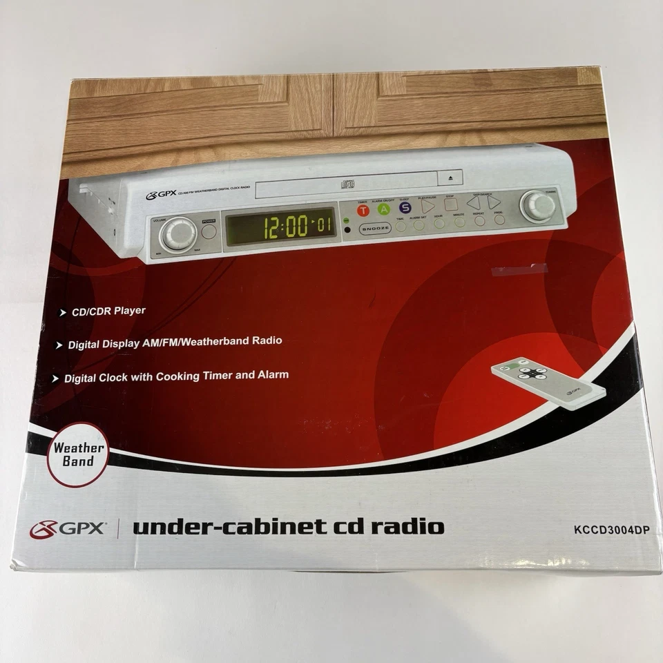 Open Box GPX Undercabinet CD Radio with Remote Control Input Timer KCCD3004DP - Image 2 of 4