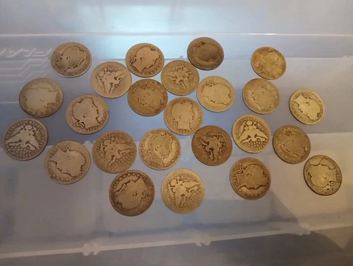 Random Barber Silver Quarters .25 Fine Condition