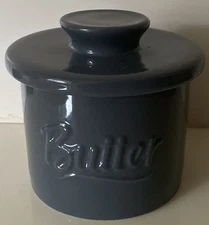 Sweese Gray Ceramic Butter Bell, Butter Crock, French Butter Bell