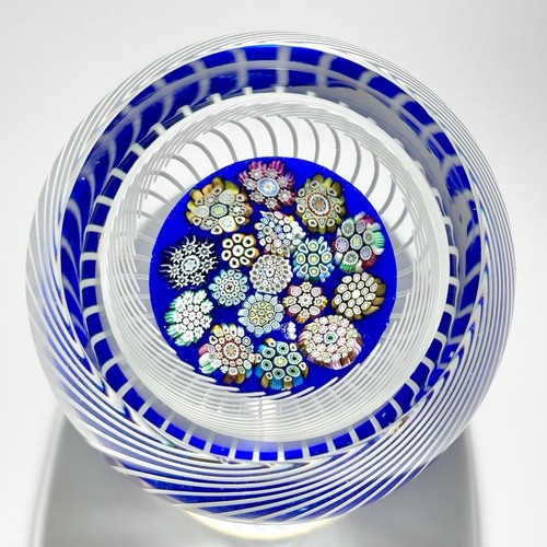 Peter McDougall Faceted Latticino Swirl Complex Millefiori Paperweight - Picture 2 of 6