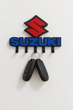Suzuki Wall Key Holder Rack Hook | Garage Decor Gift for Bikers Riders Fans