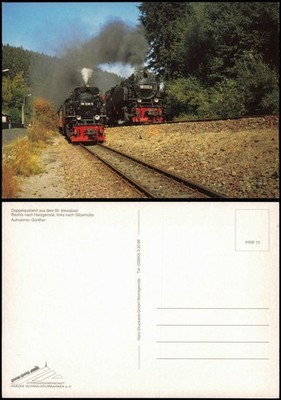 Ansichtskarte Alexisbad-Harzgerode Dampflokomotive Bahnhof 1988