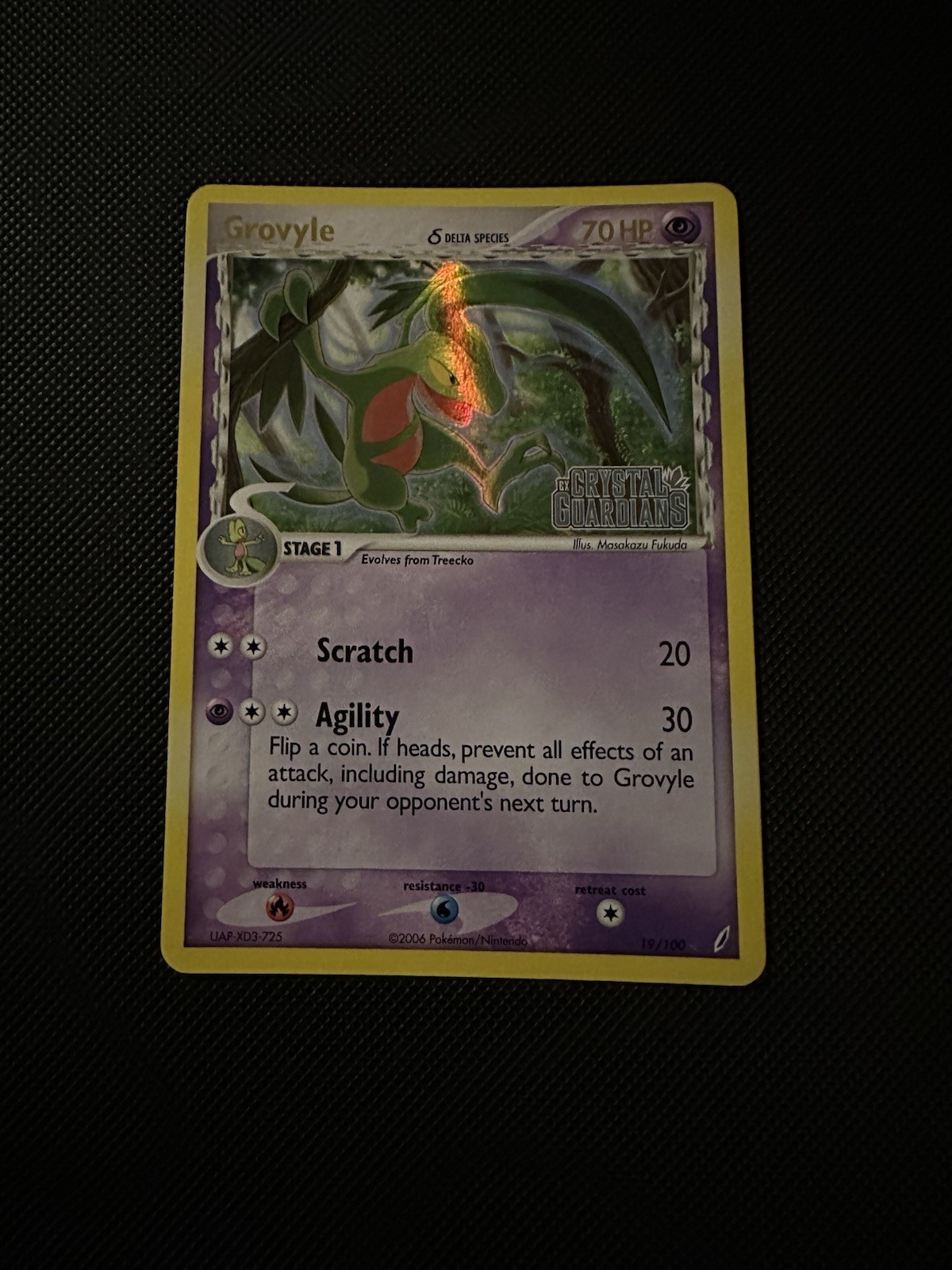 Pokemon Grovyle 19/100 Rare Crystal Guardians MT/NM Stamped Holo