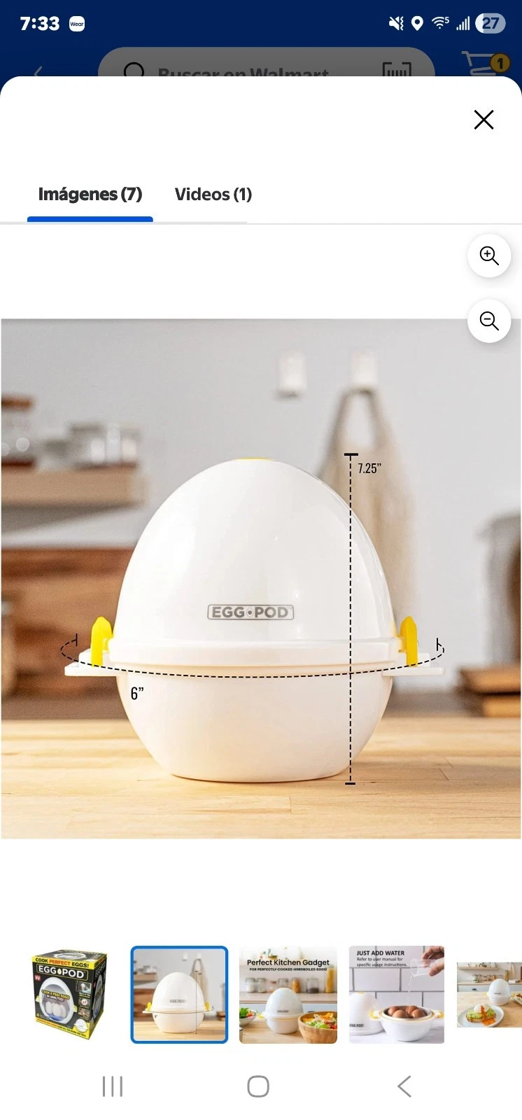 Eggpod by Emson Egg Cooker Wireless Microwave Hardboiled Egg Maker, Cooker
Opens in a new window or