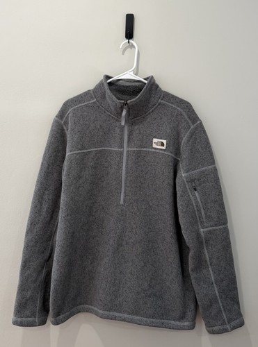 The North Face Gordon Lyons 1/4  Zip Fleece Sweater Heather Gray Men’s Large