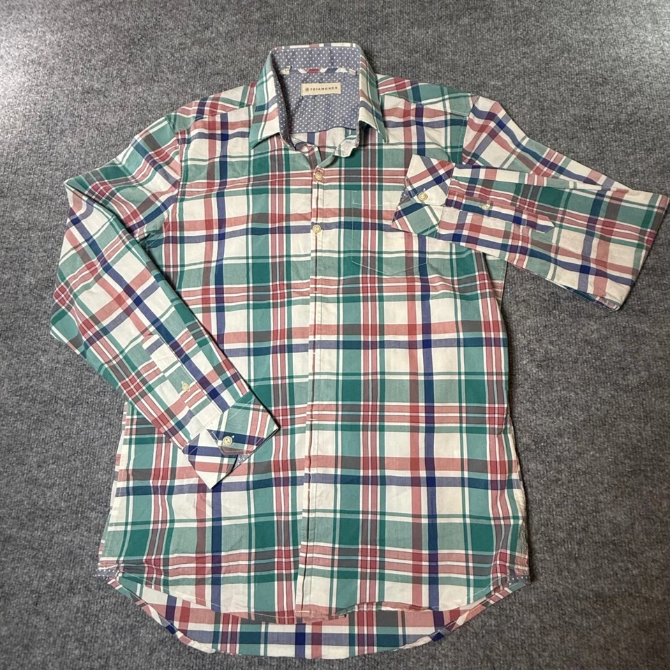 Рубашка с длинным рукавом на пуговицах мужская средняя клетчатая повседневная 7 бриллиантов - Изображение 2 из 4