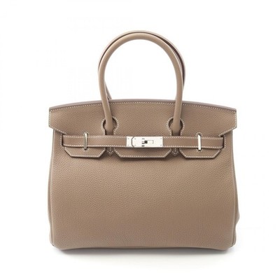 HERMES Birkin 30 Handbag Etoupe Grey Togo Leather Palladium Plated Hardware
