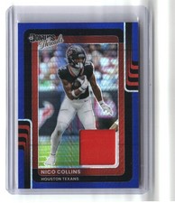 Nico Collins 2025 Donruss Optic Donruss Threads Blue Hyper