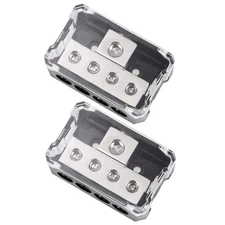 VonSom 4 Way Power Distribution Block, 1x 0/2/4 AWG Gauge in / 4X 4/8/10 Gaug...