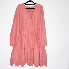Old Navy Tiered Lace-Up Lace Hem Swing Dress Women's Size Large