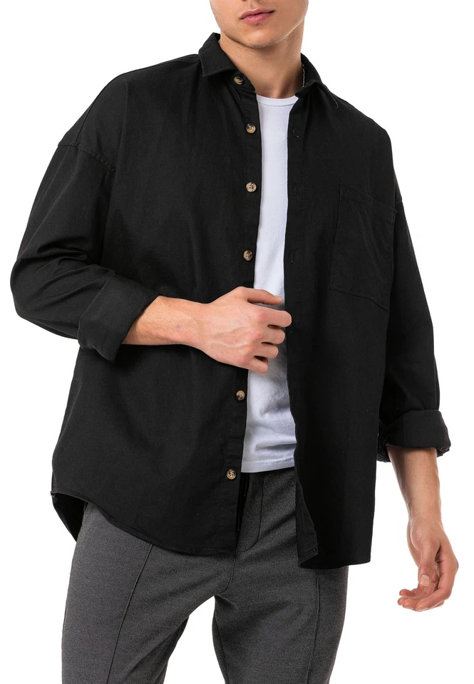Redbridge Herren Hemd Jeanshemd Freizeithemd Premium Denim Oversized Wide Cut - Bild 1 von 4