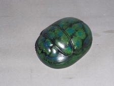 EGYPTIAN  SCARAB   Dark Green Egyptian Writing Stone