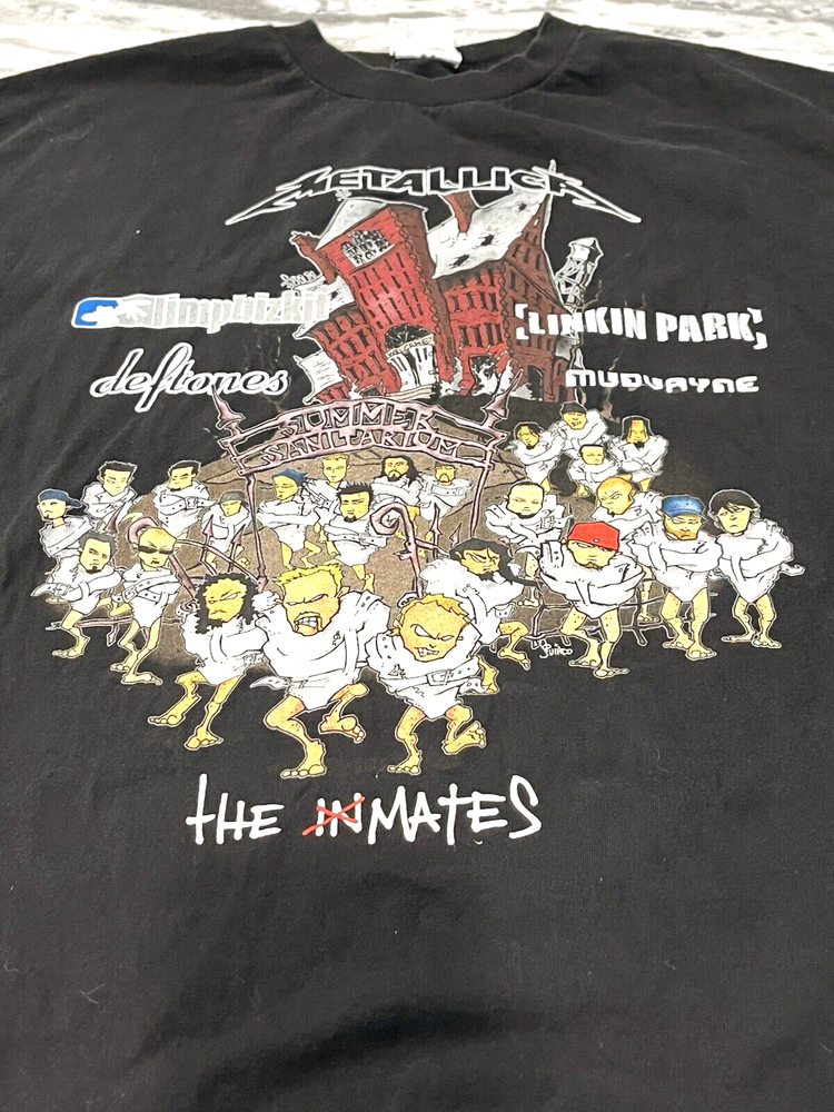 Vintage 2003 Metallica Summer Sanitarium Band Tour Concert T-Shirt Size 2XL