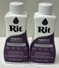New Rit All Purpose Dye Eggplant 8 fl oz 2 Bottles  (ZH1)