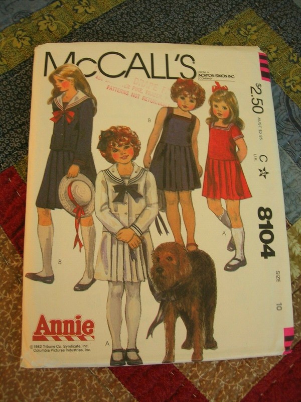 McCall's 8104 Girl's Sz 10 Annie (The Movie) ~ Dress and Jacket ~ Factory Folded