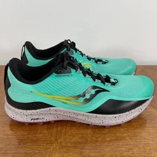 Saucony Peregrine-12 Running Shoe Womens 10.5 Mint Green Trail Sneaker S10737-26