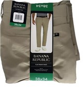 Banana Republic Tan Slim Fit Flat Front Wicking Fabric 38 x 34 NIP Men s Pants