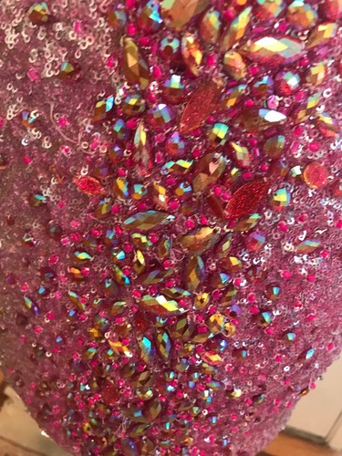 La Femme MINI STRAPLESS Prom Formal Dress Sequins PINK SILVER OMBRÉ SIZE 6 - Picture 12 of 19