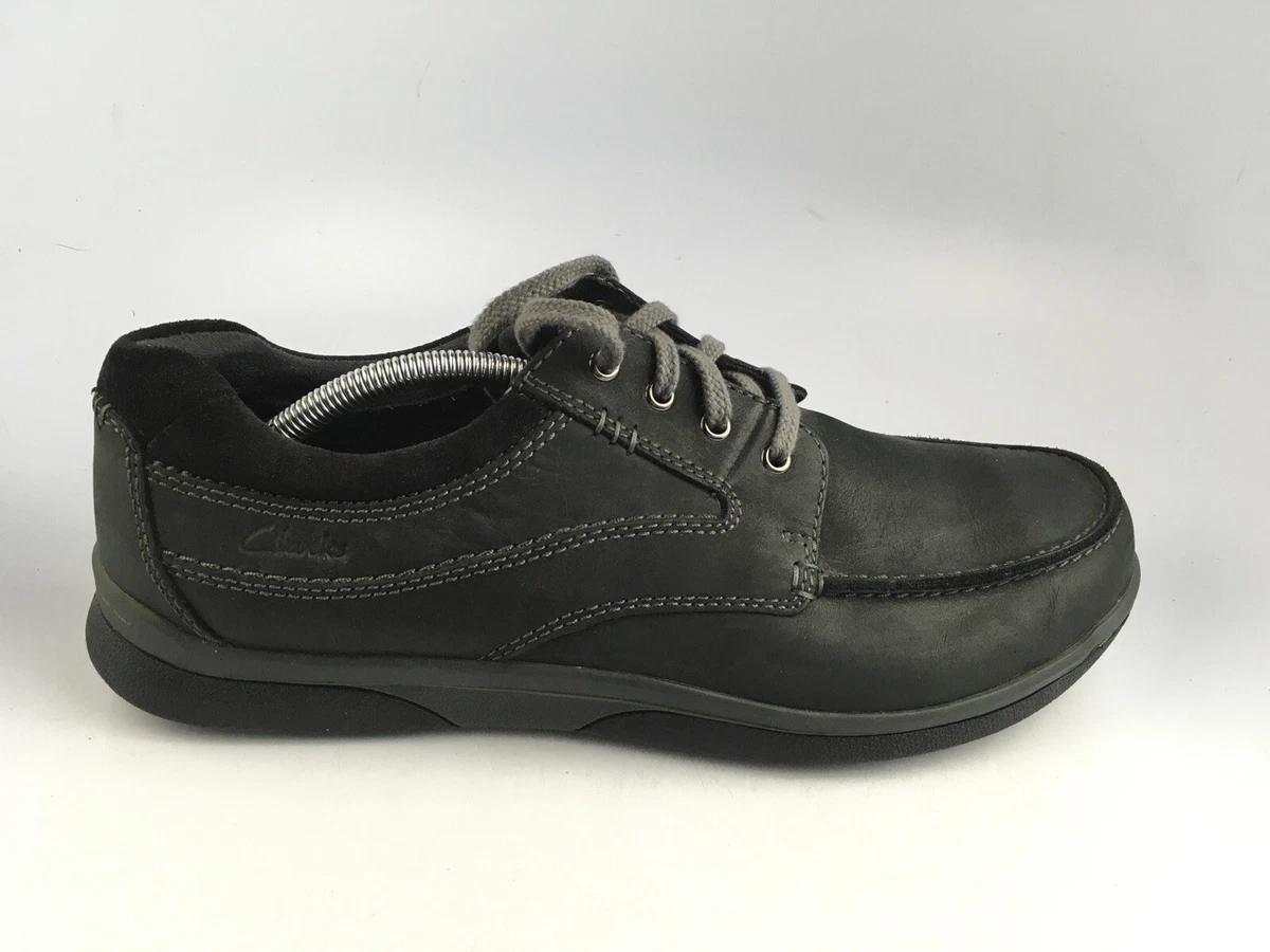 CLARKS Randle Walk 26109868 Black Leather Walking Oxfords Sz 11.5