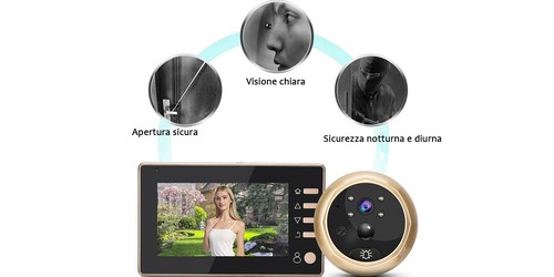 Spioncino digitale elettronico porta campanello telecamera schermo LCD 4.3" W10 - Foto 2 di 7