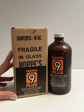 Vintage Hoppes 9 Plus Black Powder Solvent & Patch Lubricant 16 oz Bottle NOS!