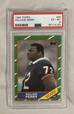 1986 Topps William Perry ROOKIE PSA 6 EX-MT #20 Beautiful Original Card Bears RC