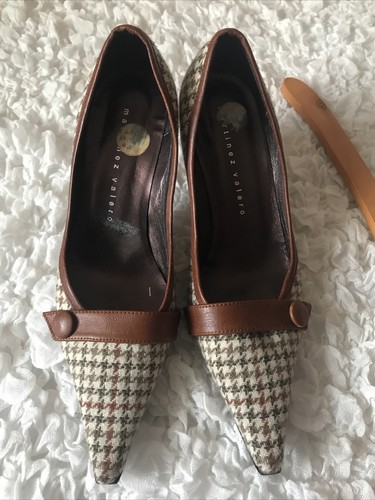 martinez valero Tweed And Leather Stilettos Size 8 (Fits Like A Uk Size 6.5) - Picture 3 of 12