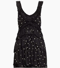 NWT $595 LOVESHACKFANCY Andra mini pearl embellished babydoll dress  US 4