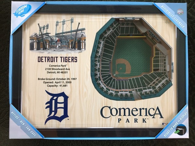 Mlb Detroit Tigers Baseball 3d Stadium View Wall Art Comerica Park For Sale Online Ebay